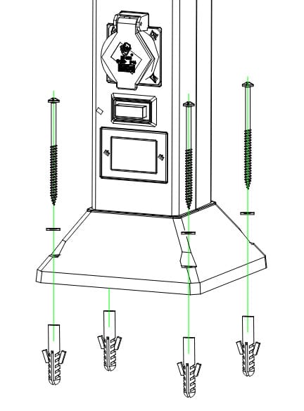 Trendline - Gartensteckdosensäule 4 Steckdosen, ip 44 Gartensteckdosensäule