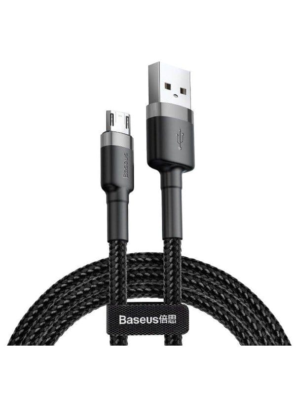 Tresice France - Baseus Cafule Cable durabel Kabel mit Nylon geflochtenes Ladekabel usb / micro usb QC3.0 2.4A 1M schwarz-grau (CAMKLF-BG1)