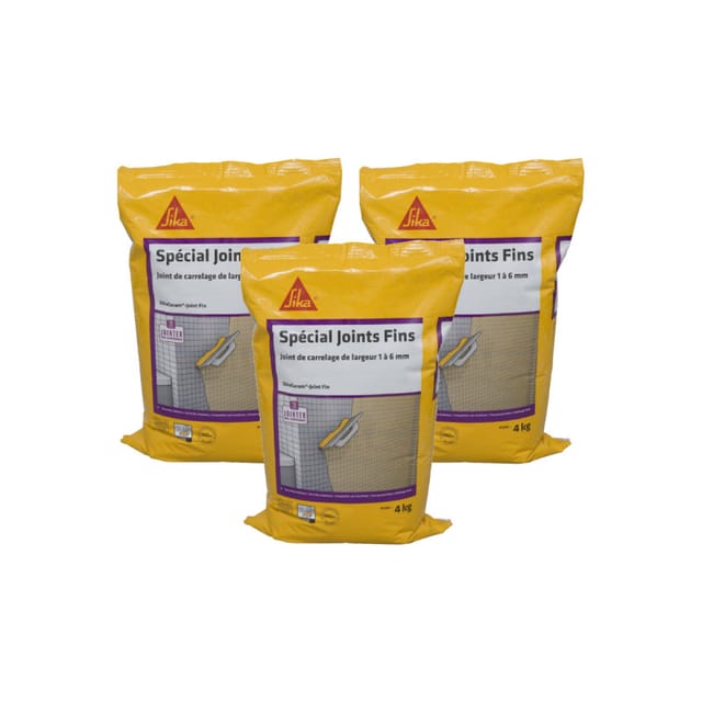 3er-Set Fliesenfugenmörtel für innen und aussen, fertig zum Anrühren - SIKA SikaCeram Feine Fuge - Manhattan - 4kg