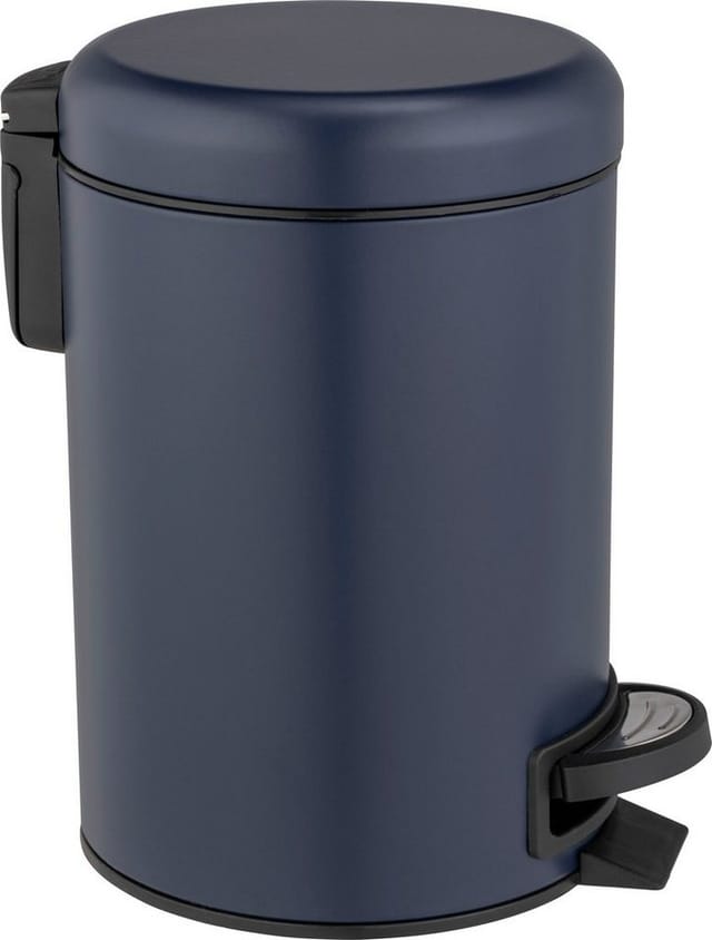 Kosmetik Treteimer Leman Dunkelblau 3 l, Kosmetikeimer, Mülleimer, Blau, Stahl blau, Polypropylen schwarz - blau - Wenko
