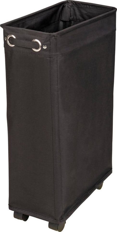 Wäschesammler Corno Schwarz, Wäschekorb, 43 l, Schwarz, Polyester schwarz, Polypropylen schwarz, Fiberglas schwarz - schwarz - Wenko