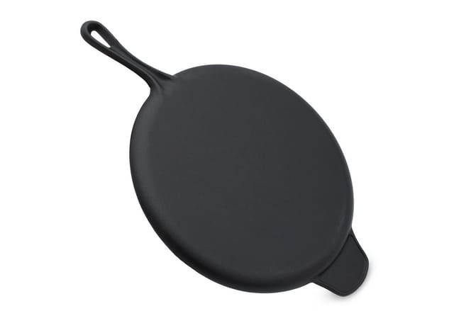 Gusseisen Crêpes und Pizza Pfanne - ø 30 cm - Eisenpfanne massiv für Herd Ofen und Grill mit Griff