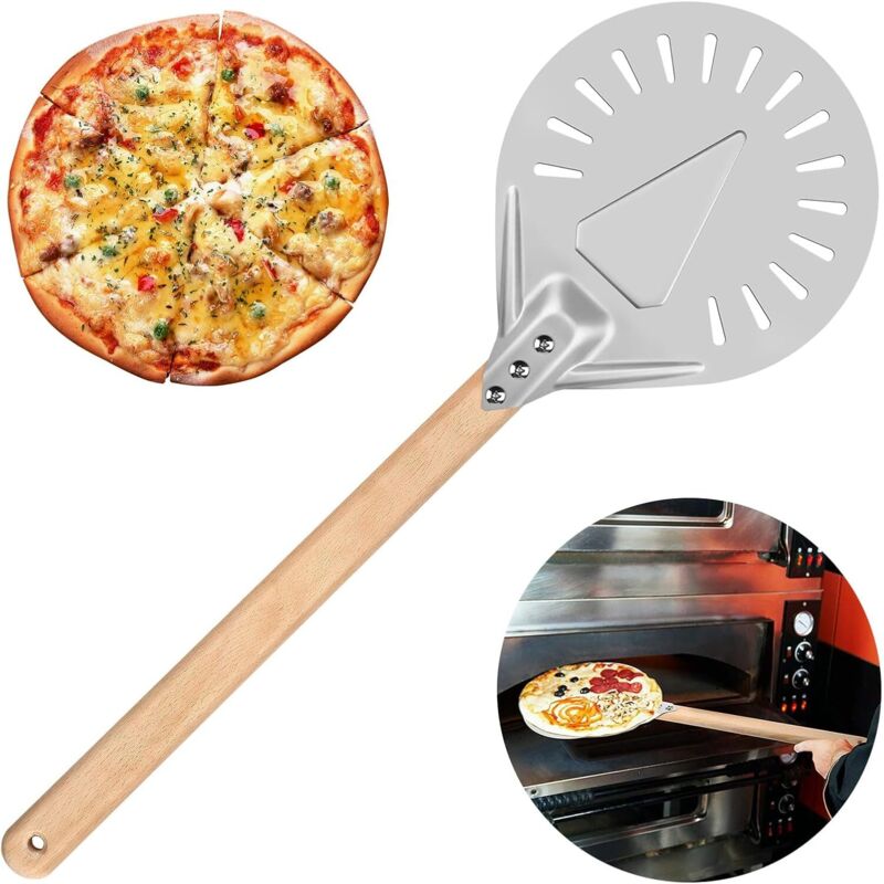 7-zoll-pizzawender, Pizzaschieber, Pizzaheber, Kuchenspatel Mit Holzgriff Für Pizzastein, Grillofen, Kuchen, Brot, Kekse, Torten, Backzubehör