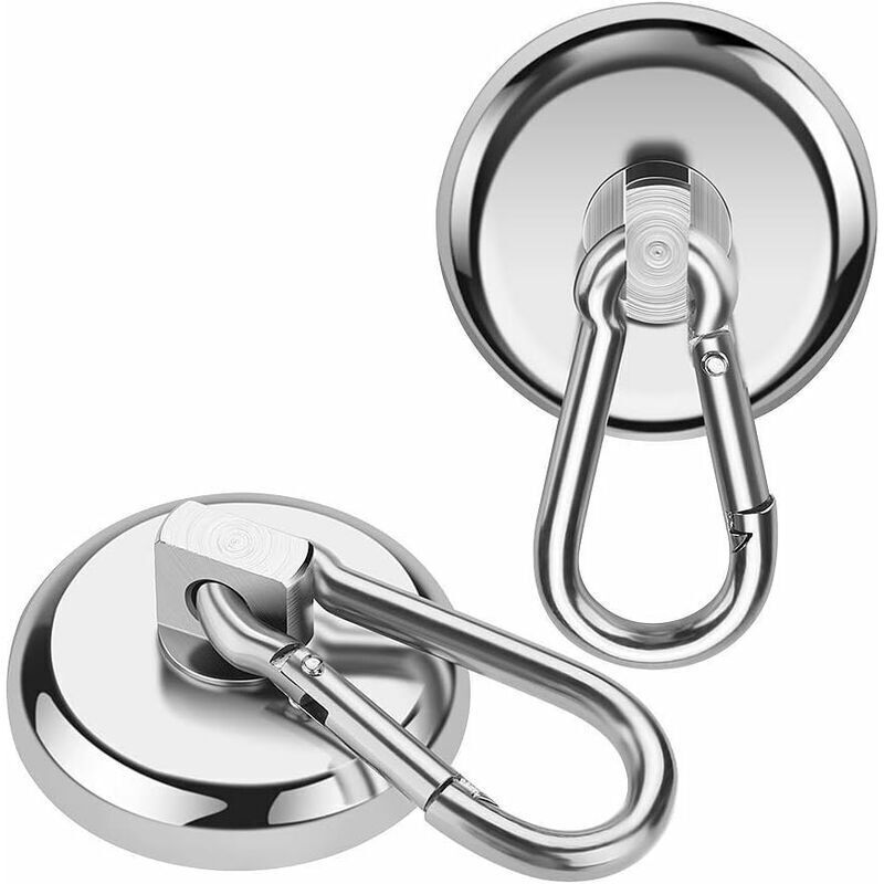 Hochleistungs-magnethaken Mit Abnehmbarem Karabiner – Starke Neodym-magnete, 2er-set Für Küche, Büro Oder Grill.