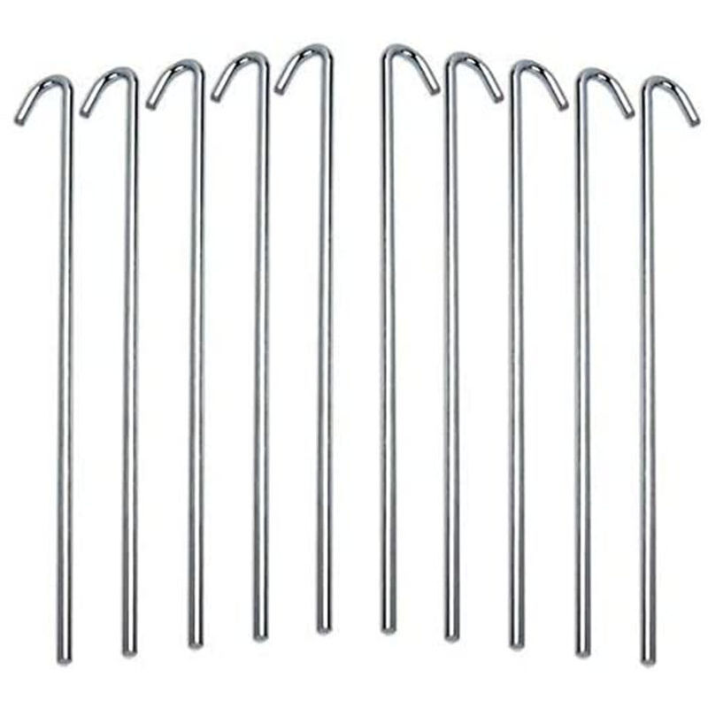 Packung Mit 50 Verzinkten Stahl-zeltheringen 22,9 Cm Silber.