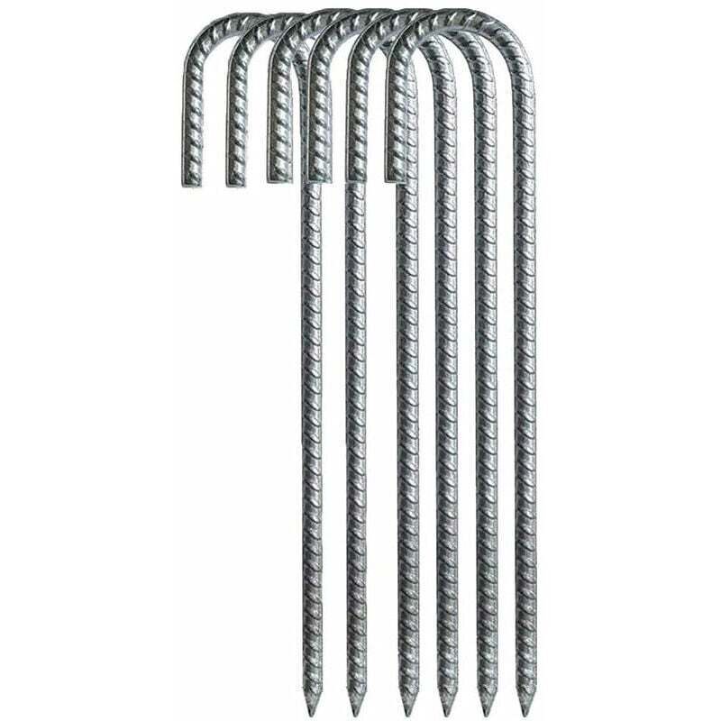 Robuster, Verzinkter Stahl-erdanker, J-haken Für Campingzelt, Trampolin, Unterstand, Schaukel (12", 6er-pack)