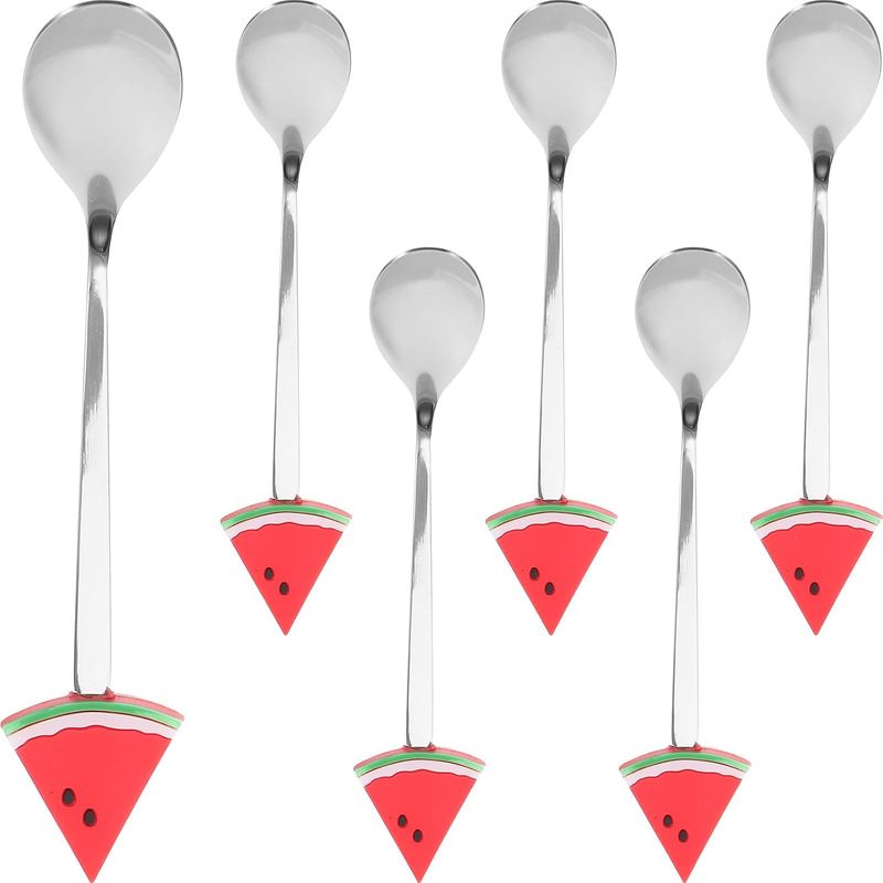 Eiscremelöffel Mit Silikongriffen, Edelstahl, 6er-set, Leicht