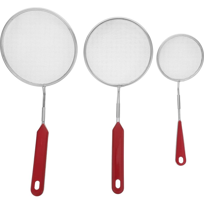 Patkaw Ergonomischer Griff-schaumschöpfer-set, 3-teilig, Edelstahl