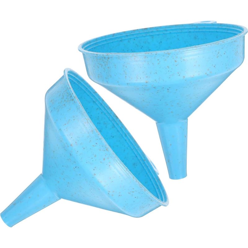 Set Mit 2 Auslaufsicheren Küchentrichtern, Kleines Modell, Nordischblau, Weizen