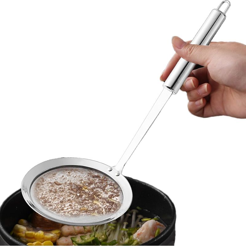 Küchenabschöpfer, Feines, Rostfreies Sieb, Ölfilter
