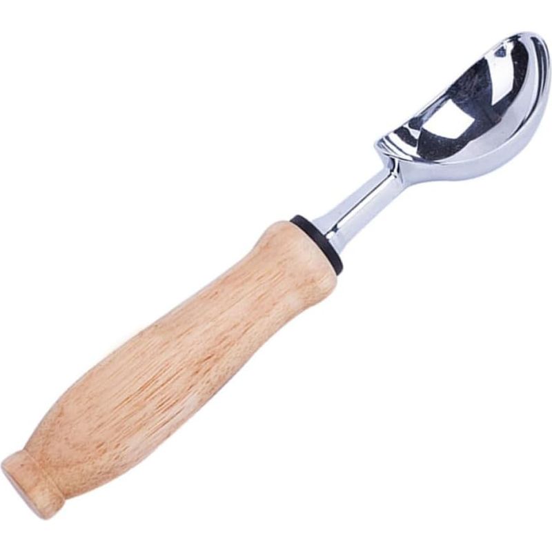 Eiskugelportionierer Aus Edelstahl Mit Holzgriff