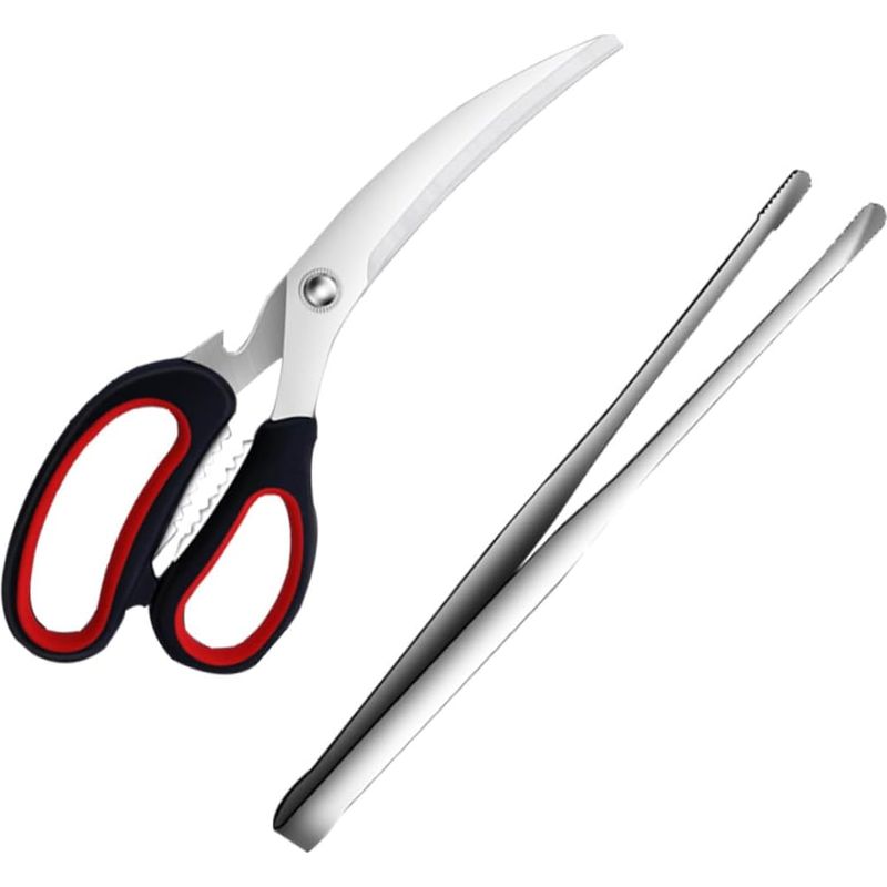 Fleischschere Und Grillzange Aus Edelstahl – 2er-set