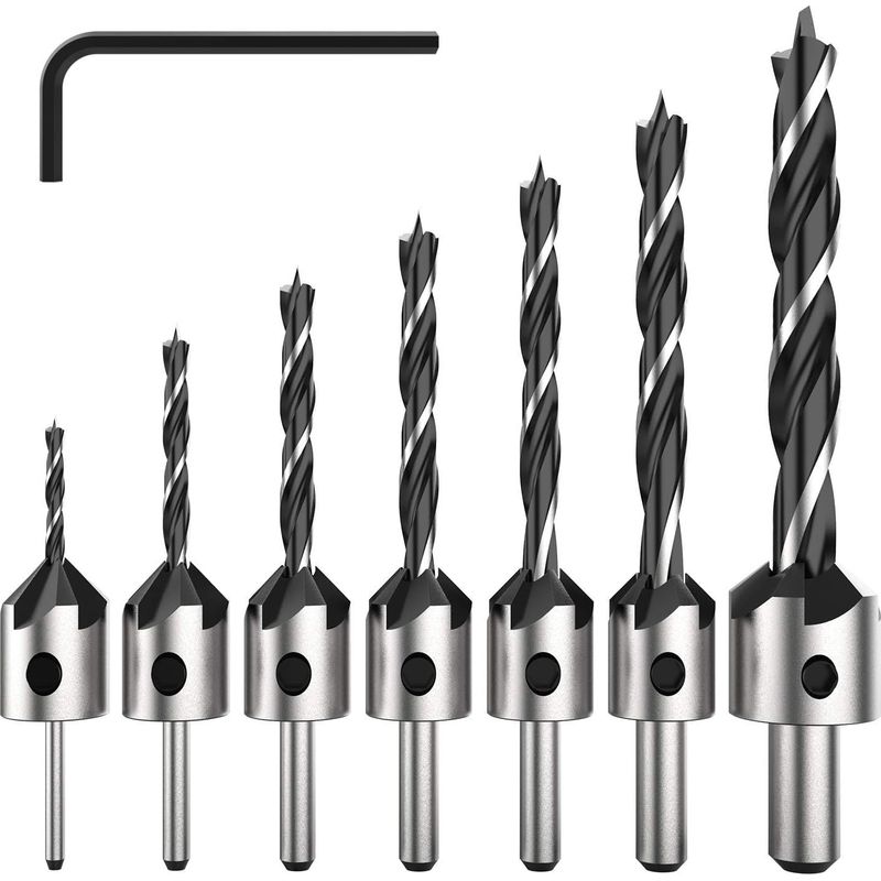 Fräserteile, Hss 5-schneiden-fräser-set Für Die Holzbearbeitung, Reibahle, Fasenbohrer, 3–10 Mm