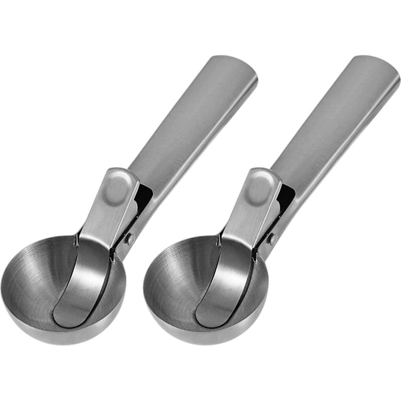 Set Mit 2 Antihaftbeschichteten Eiskugelportionierern Aus Edelstahl Für