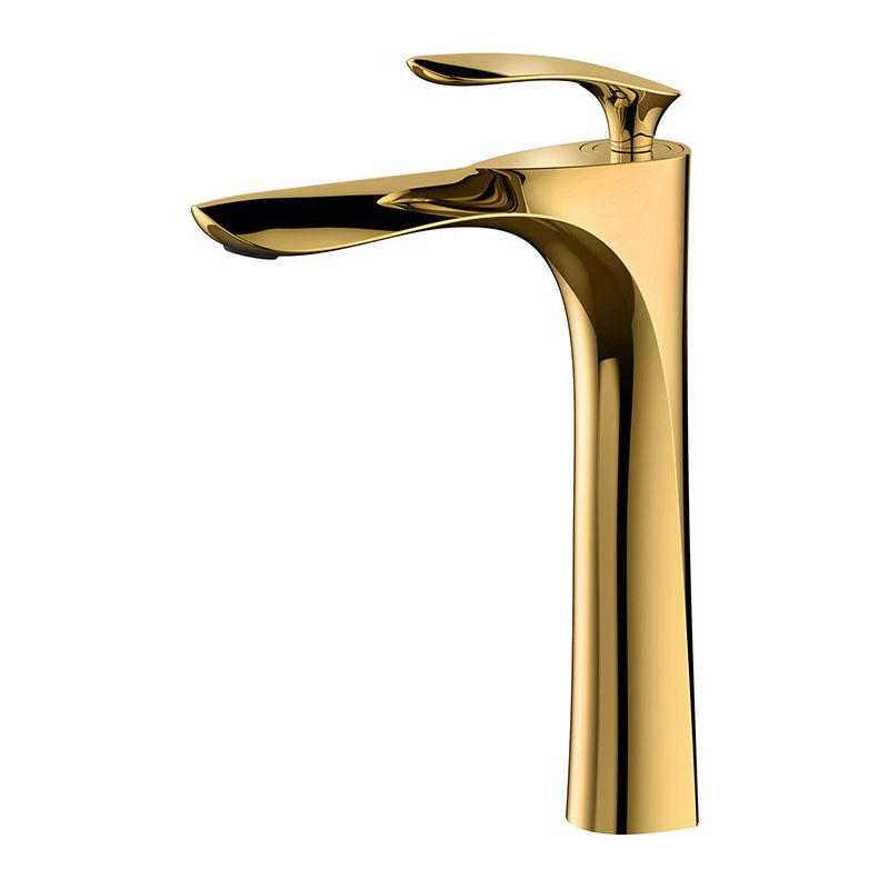 Waschtischarmatur In Weißchrom Und Goldlackierung, Große Einlochbrücke Zur Beckenmontage, Gold
