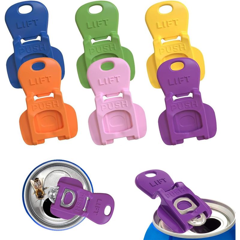 Set Mit 6 Farbenfrohen Dosenöffnern Und Auslaufsicheren Bierdeckeln