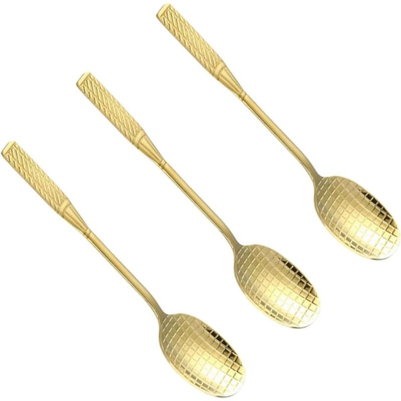 Set Mit 3 Goldfarbenen Eiskugelportionierern Aus Edelstahl In Schlägerform