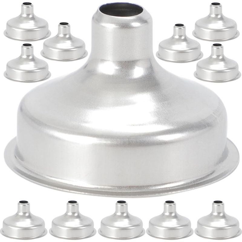 Set Mit 12 Mini-edelstahltrichtern Zum Umfüllen Von Öl