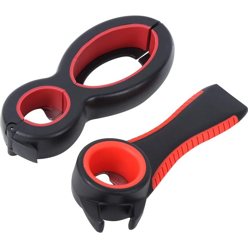 5-in-1 Dosenöffner-set Mit Rutschfestem Griff, Schwarz + Rot
