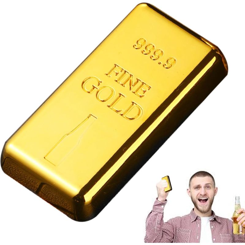 Flaschen-/dosenöffner In Form Eines Nachgebildeten Goldenen Ziegels