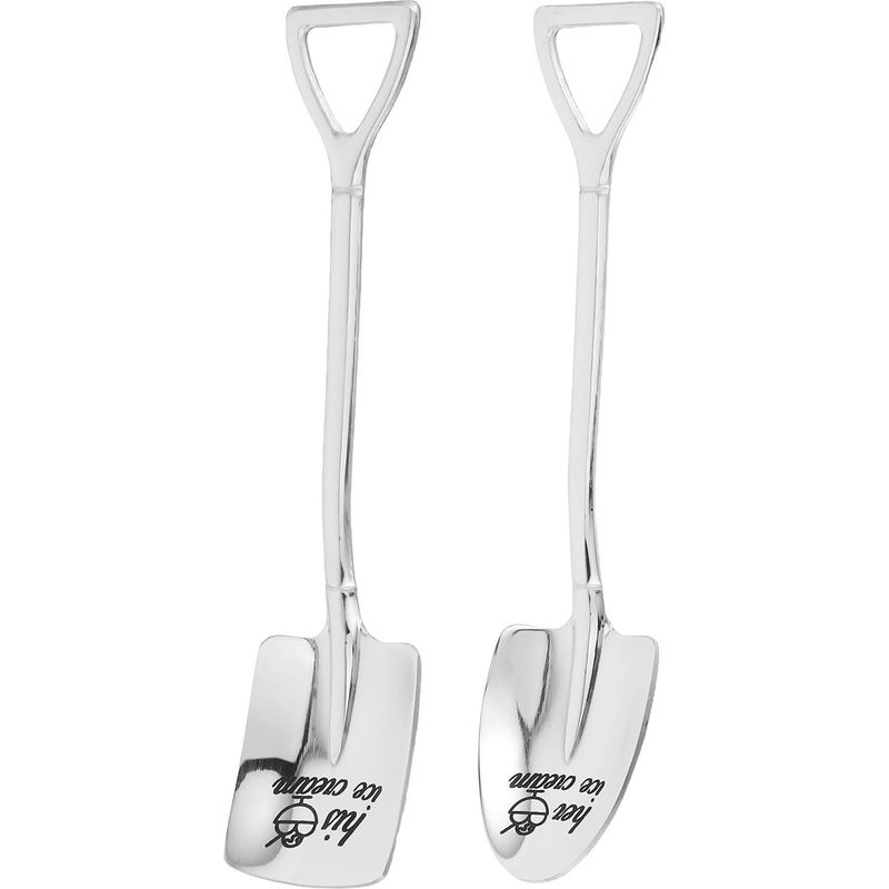 2-teiliges Eisportionierer-set Aus Edelstahl, Graviertes Silber