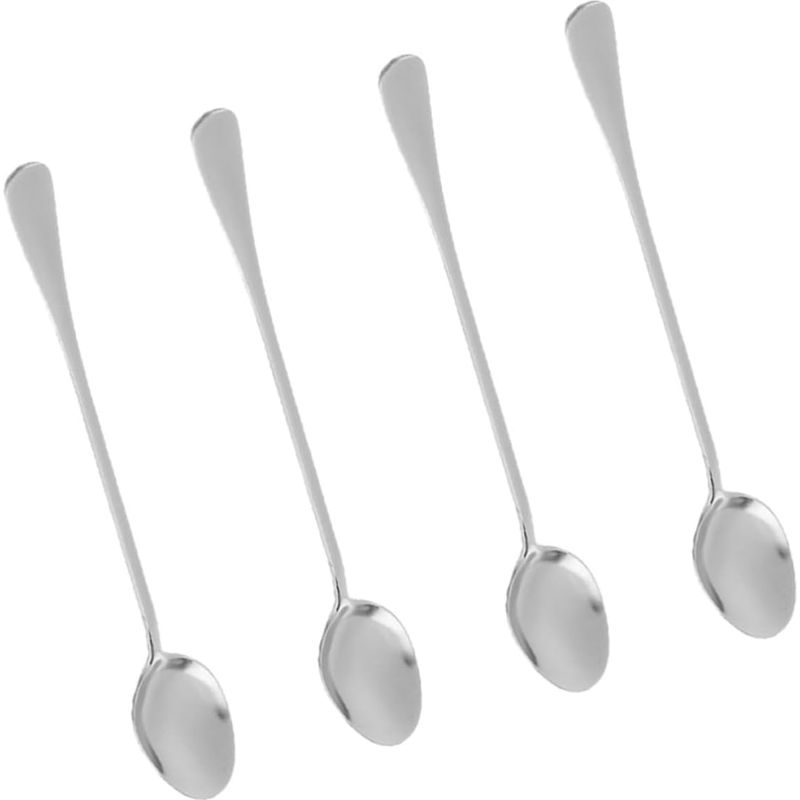 Set Mit 8 Silbernen Edelstahl-eiscremelöffeln