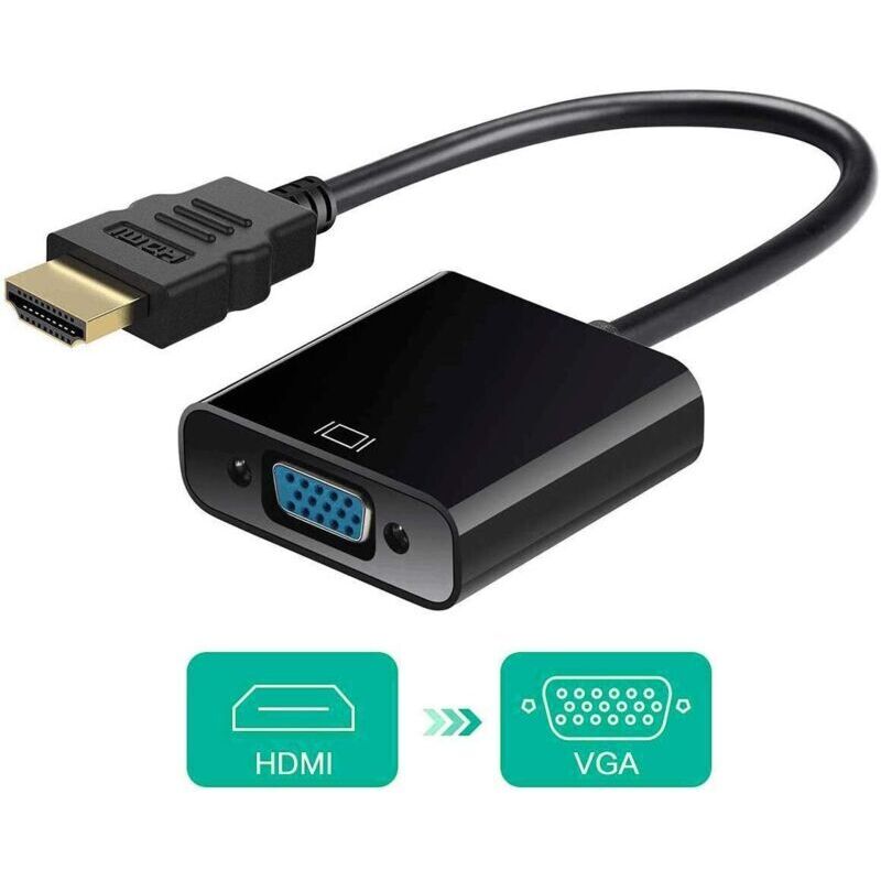 Hdmi-zu-vga-adapter, Aktiver Hd 1080p Hdmi-zu-vga-videokonverter (stecker Auf Buchse) Für Desktop-computer, Laptops, Pcs, Monitore, Projektoren, Hdtvs Und Chromebooks (schwarz)