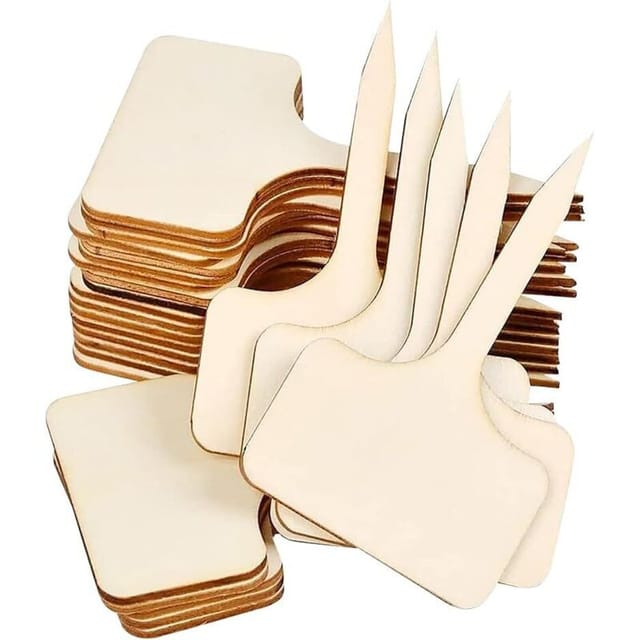 Set mit 30 T-förmigen Pflanzenetiketten aus Holz, Gartensteckern, Pflanzensteckern für Gärtnereien, Gewächshäusern, Blumensamen, Kräutergärten und