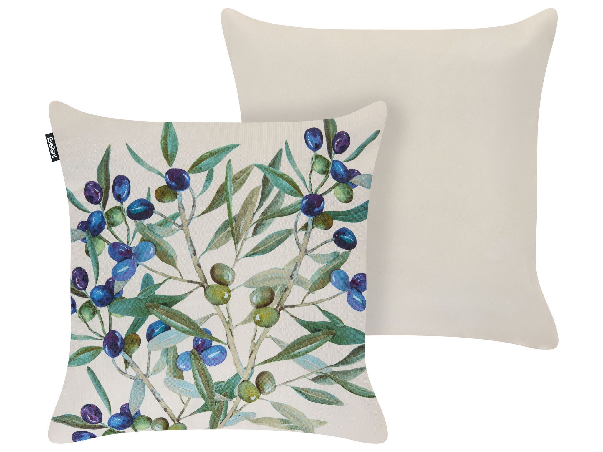 Gartenkissen 2er Set Aloysia Pflanzenmuster 45 X 45 Cm Hellbeige