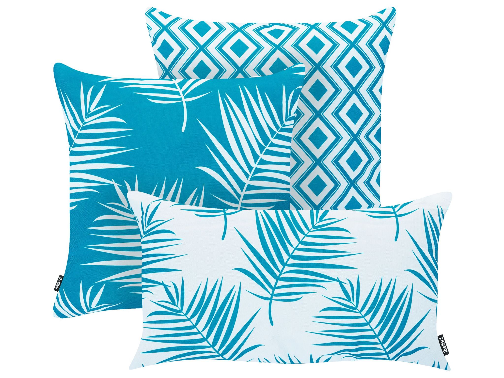 Gartenkissen 3er Set Birdwood Pflanzenmuster 30 X 50 Cm 45 X 45 Cm Blau