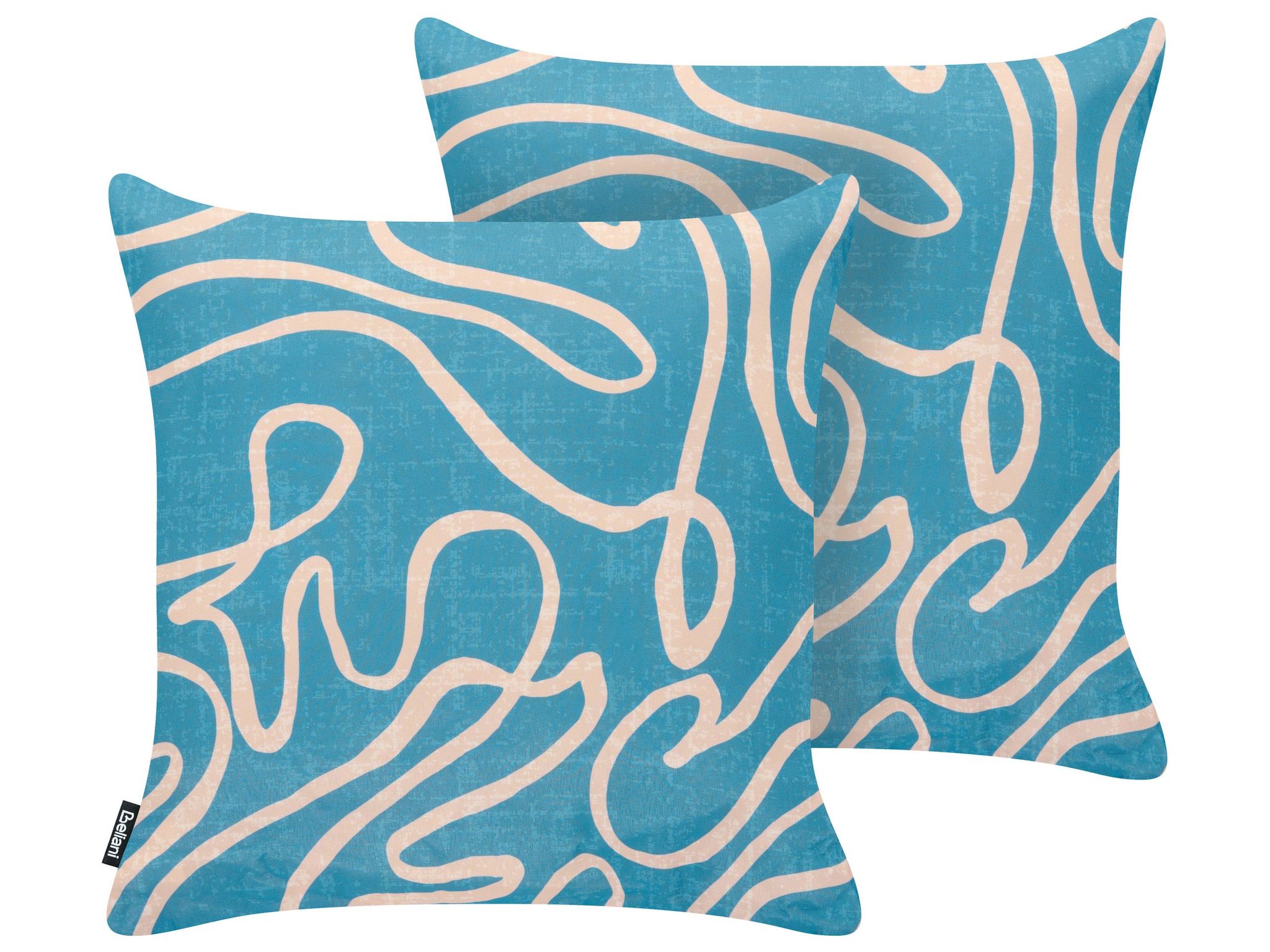 Gartenkissen 2er Set Kerria Abstraktes Muster 45 X 45 Cm Türkis