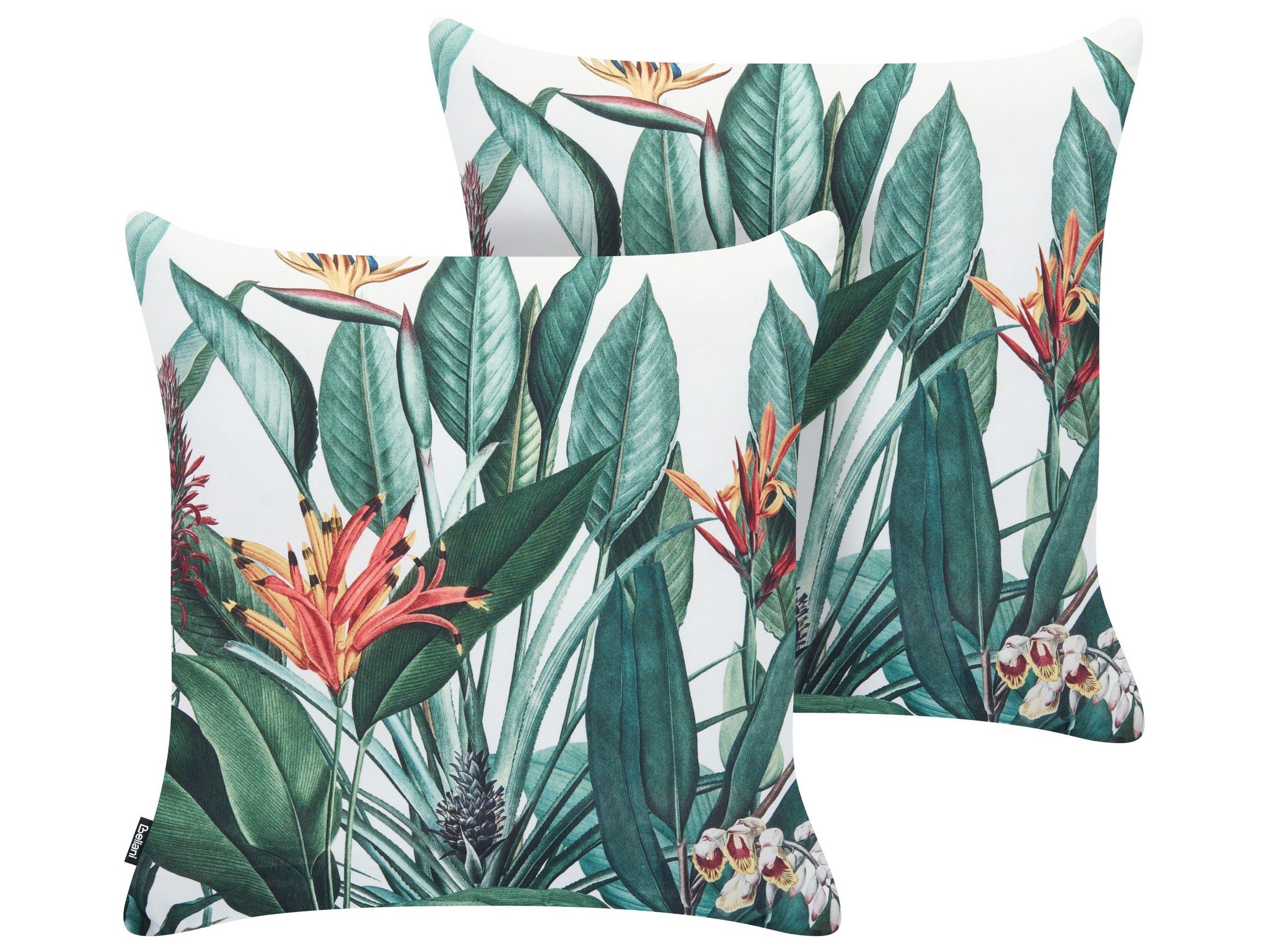 Gartenkissen 2er Set Nandina Pflanzenmuster 45 X 45 Cm Grün