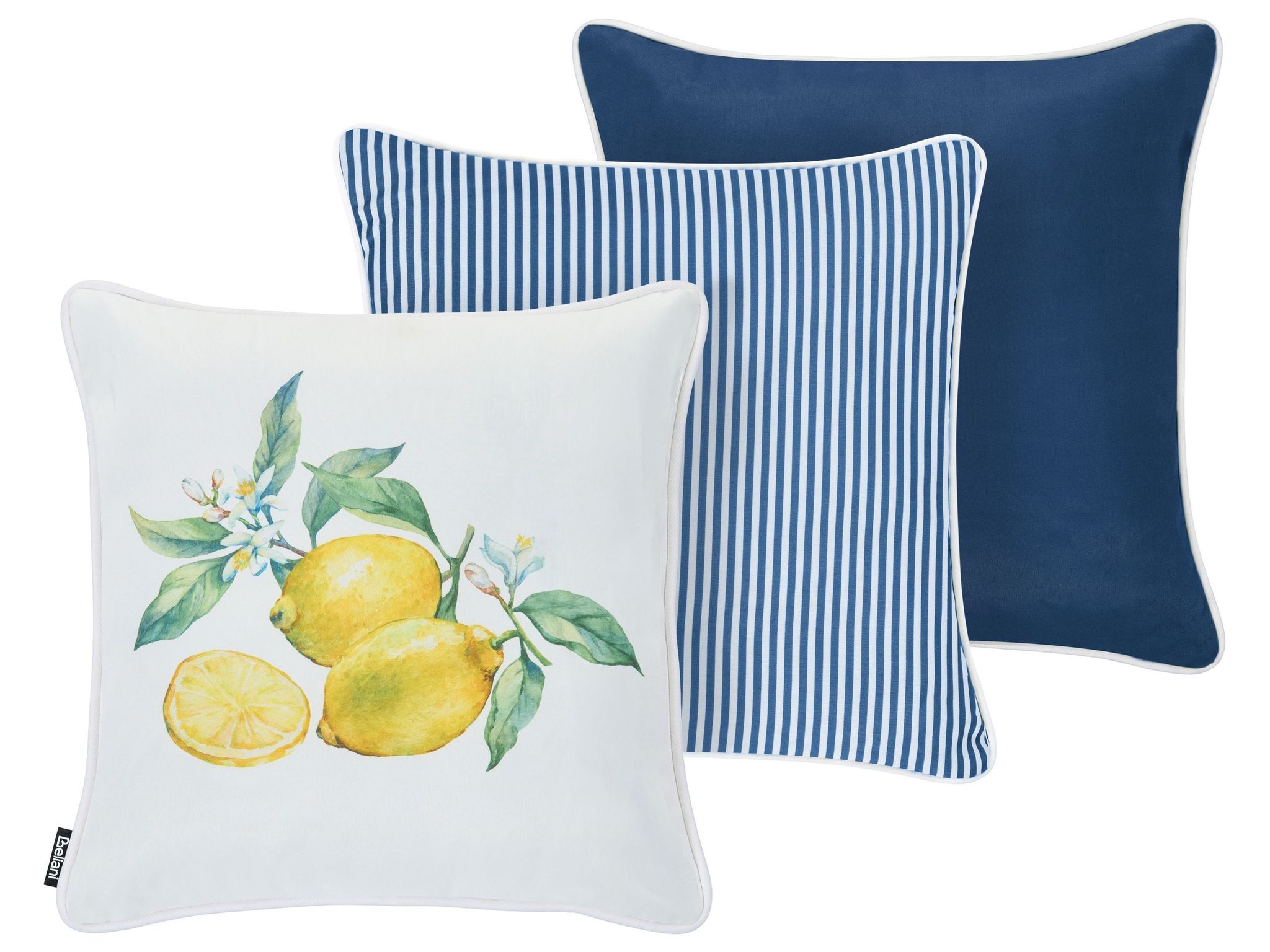 Gartenkissen 3er Set Escallonia Pflanzenmuster 45 X 45 Cm Bunt