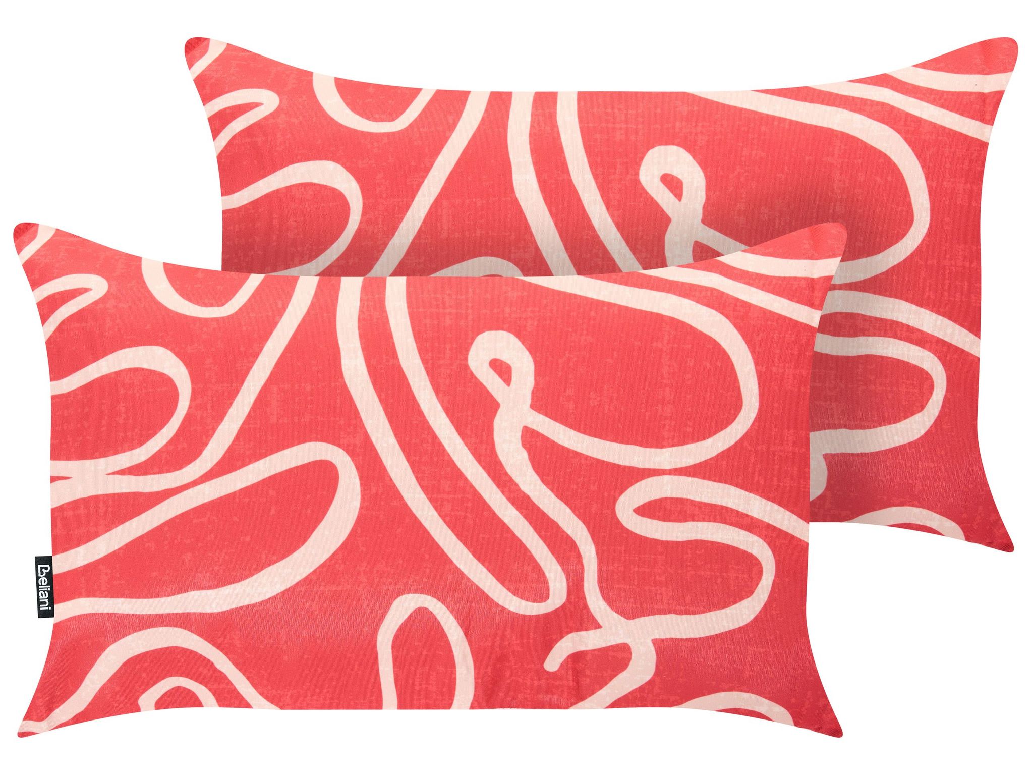 Gartenkissen 2er Set Kerria Abstraktes Muster 30 X 50 Cm Rot