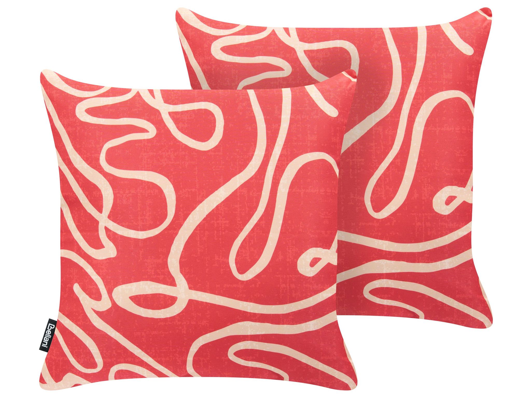Gartenkissen 2er Set Kerria Abstraktes Muster 45 X 45 Cm Rot