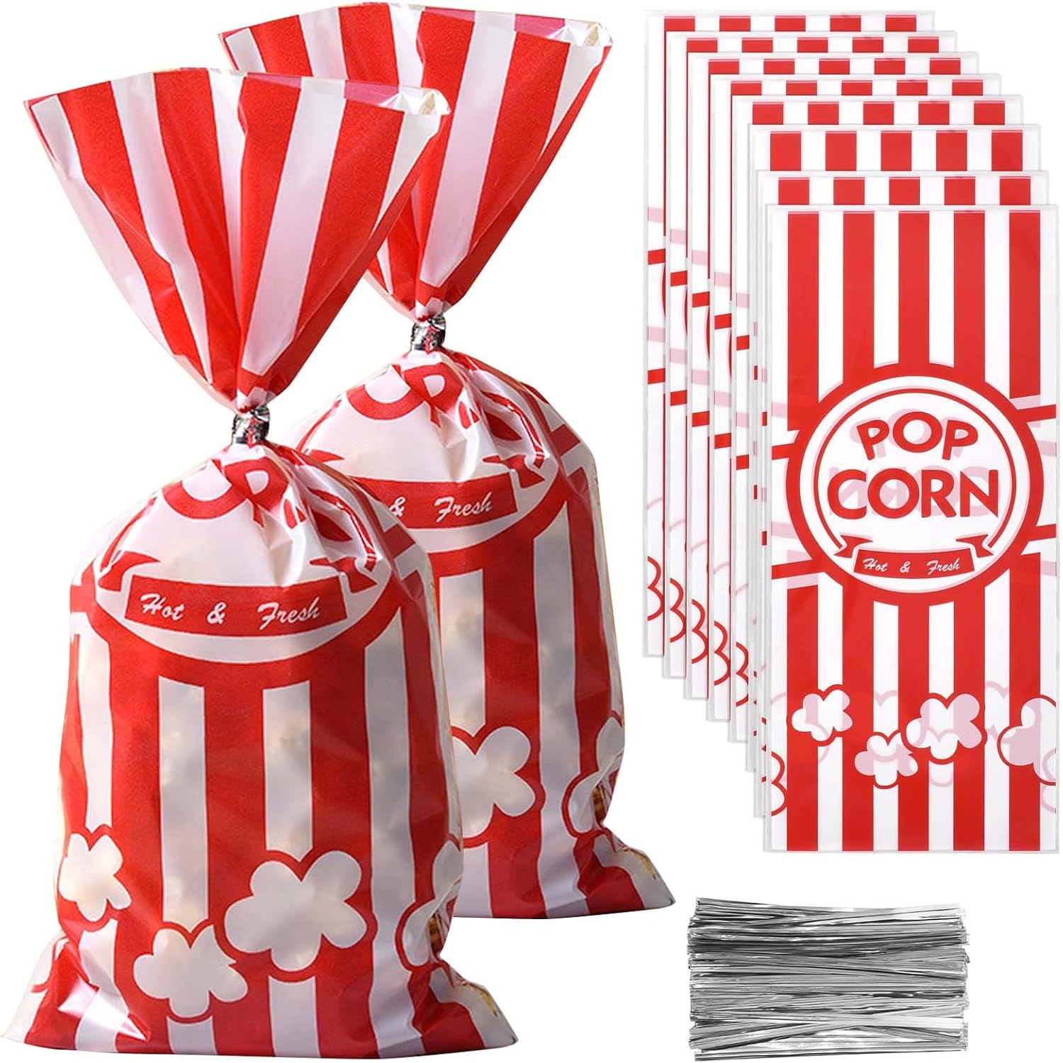 80 Stück Kleine Popcorn Tüten, Rot Weiß Gestreift Popcorntüten, Mini Geschenktüten Bunte Tüten, Bonbon Tüten Naschitüten Candy Bar, Popcorn Maschinen Zubehör, Butterbrottüten Für Filmabende