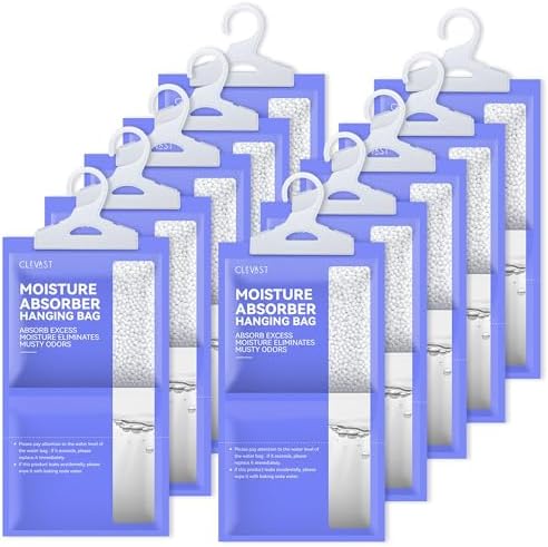 Luftentfeuchter Hängetaschen 10 Packungen, Feuchtigkeitsentferner Absorber, Luftentfeuchter Für Feuchtigkeit, Schimmel, Kondensation In Schlafzimmer, Badezimmer, Wohnwagen, Keller, 230g