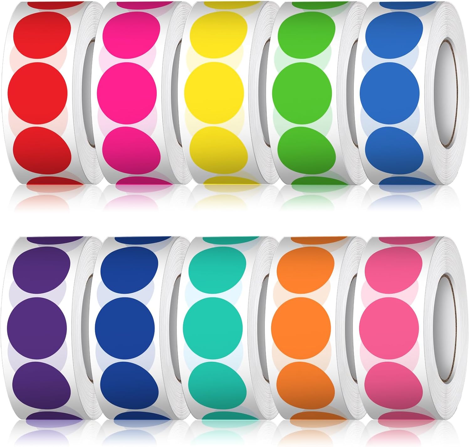 3000 Stück Klebepunkte Bunt 20mm Punkt Aufkleber Markierungspunkte Farbkodierung Runde Aufkleber Klebeetiketten Rund Etiketten Für Diy Büro Kalende 500 Stücke/rolle (6 Rollen) Adhesive Dots 10 Colours
