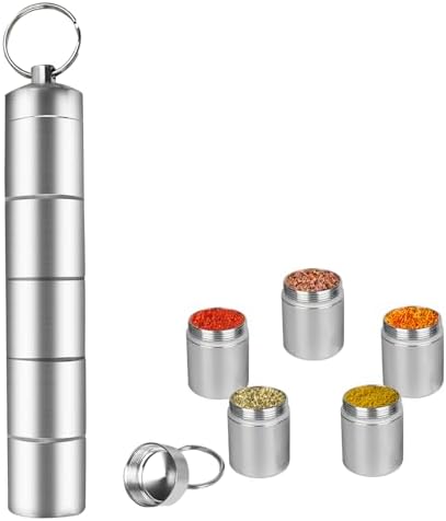 Gewürzstreuer Camping 5-in-1, Mini Salzstreuer Für Unterwegs, Camping Gewürze Set, Camping Zubehör, Für Reisen Zuhause, Outdoor Picknick, Küche Kochen