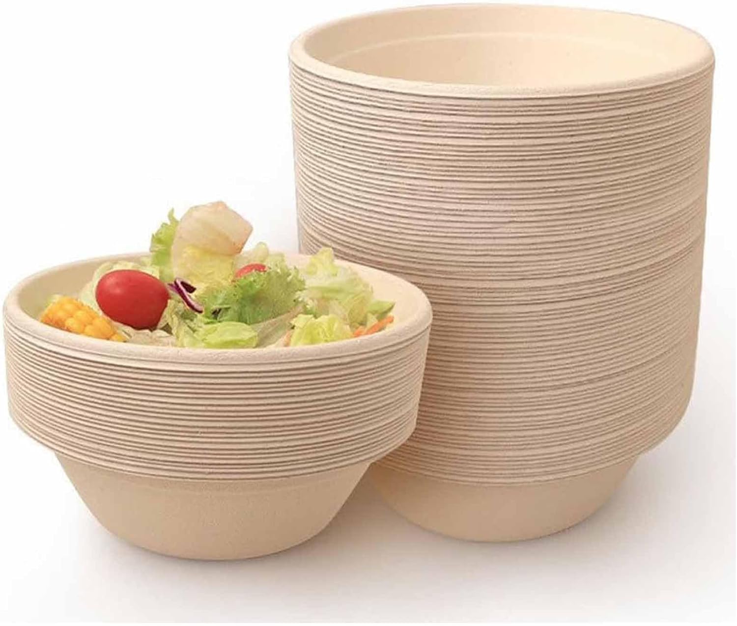 Zbssny Einwegschalen Aus Zuckerrohr, 200 Stück, 220 Ml, 11,5 X 4,5 Cm, Wasserdicht Und Ölbeständig, Kompostierbar, Für Bbq Und Party