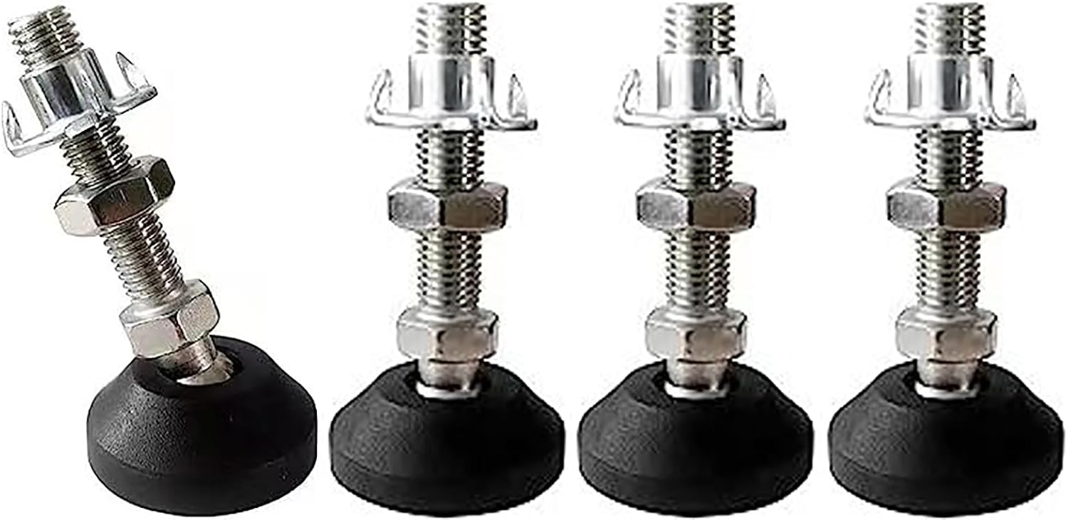 4 Stück Stellfuß M10 X 40 Mm Einstellschraube M10, Möbelfuß Sockelfuß Kann 400kg Tragen Verstellbare Füße Stellschraube Stellteller Stellfuß Maximal 15 ° Neigung (4 Stück - M10 X 40 Mm)