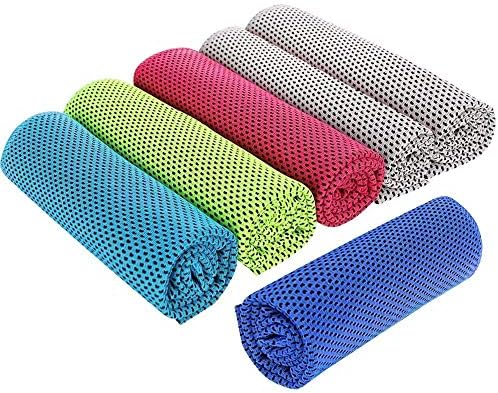 6 Stück Kühlhandtücher Eishandtuch Kühlhandtuch Gym Handtücher 80 X 30 Cm Mikrofaser Handtuch Cool Towel Sofortige Kühlung Für Yoga Gym Camping Wandern Radfahren Golf Fußball Reisen Outdoor Sport