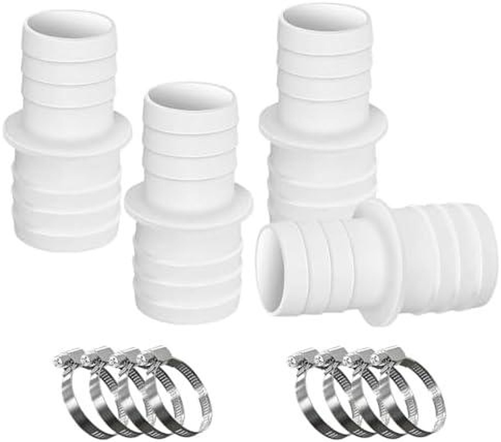 4-teiliges Set Poolschlauchverbinder, Durchmesser 32 Mm Bis 38 Mm, Inklusive 8 Schlauchklemmen. Poolschlauchadapter, Reduzierstück Für Pool Und Garten