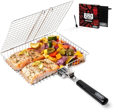 Grillkorb, Barbecue-bbq-grillkorb, Große Faltbare Grillkörbe Aus Edelstahl Mit Griff, Tragbarer Outdoor-camping-grillrost Für Fisch, Garnelen, Gemüse