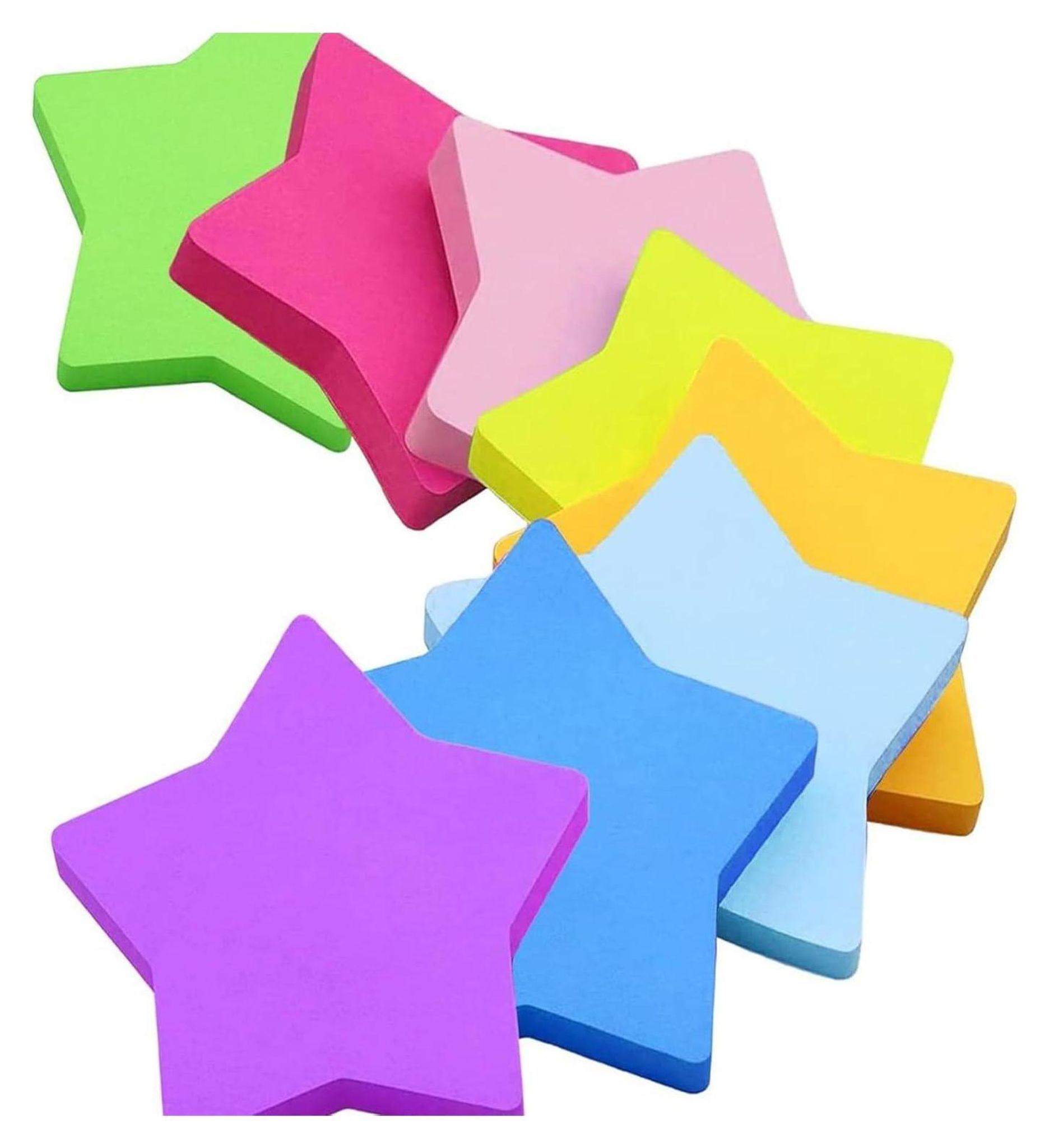 240 Blatt Farbige Haftnotizen, Selbstklebende Klebezettel, Stern Haftnotizen, Organisation & Erinnerung (70x70mm)
