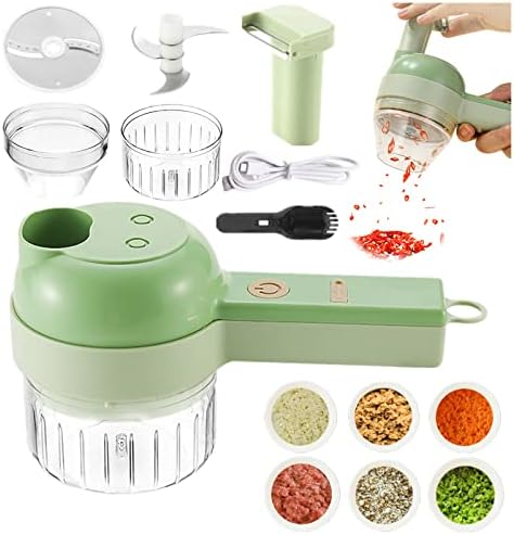 4-in-1 Elektro Gemüsehobel Set, Gemüseschneider, Multifunktions-schneider, Küchenmaschine Mixer, Universalzerkleinerer Für Gemüse, Obst, Nüsse, Knoblauch, Babynahrung Mit Usb-aufladung