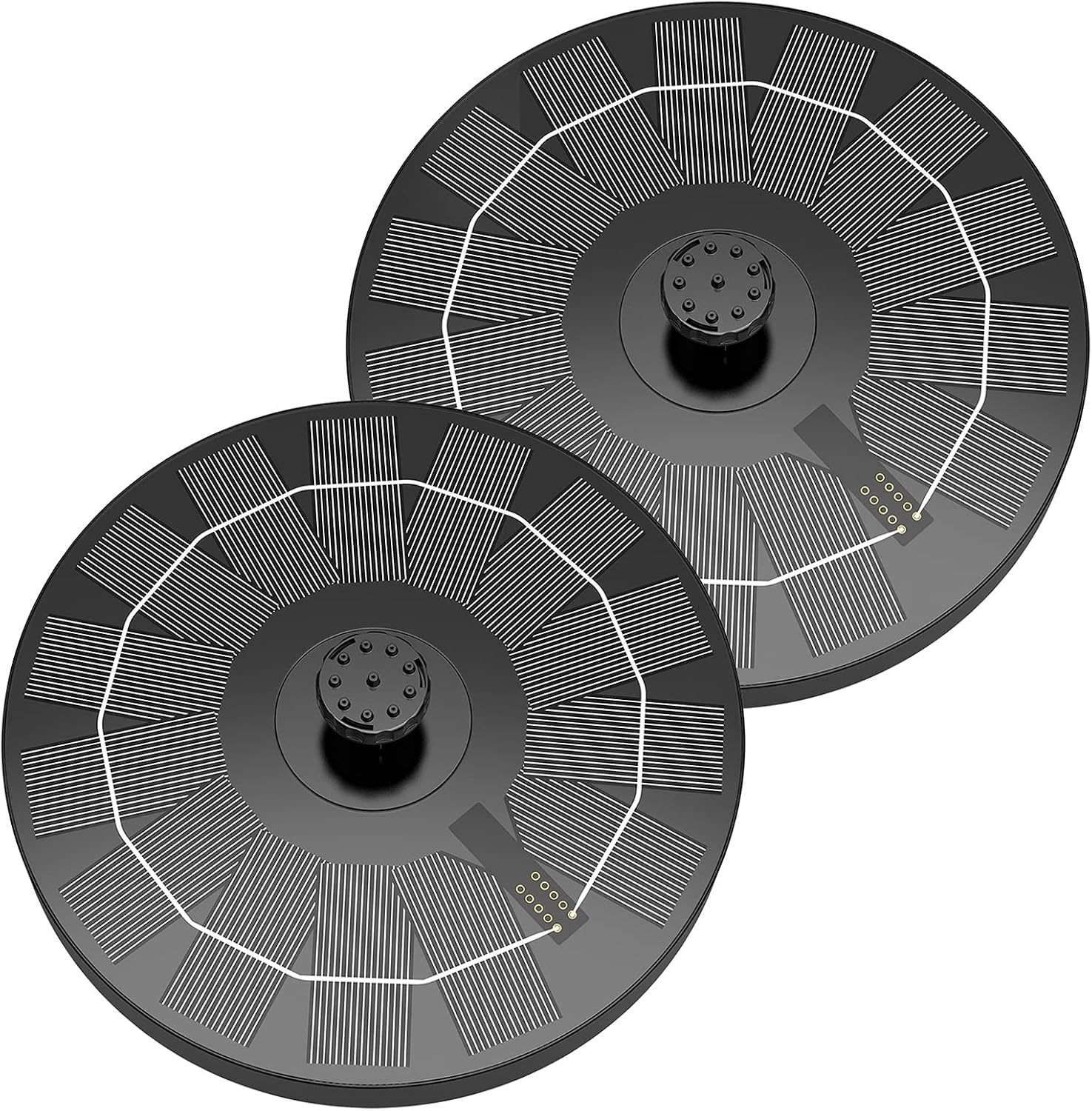 2.5w Solarbrunnen Für Draussen Solar Springbrunnen Für Außen Mit 6 Effekte Teichpumpe Solar Wasserpumpe Solar Schwimmender Fontäne Pumpe Mit 4 Stützstangen Für Garten,vogelbad,teich (2er Pack)