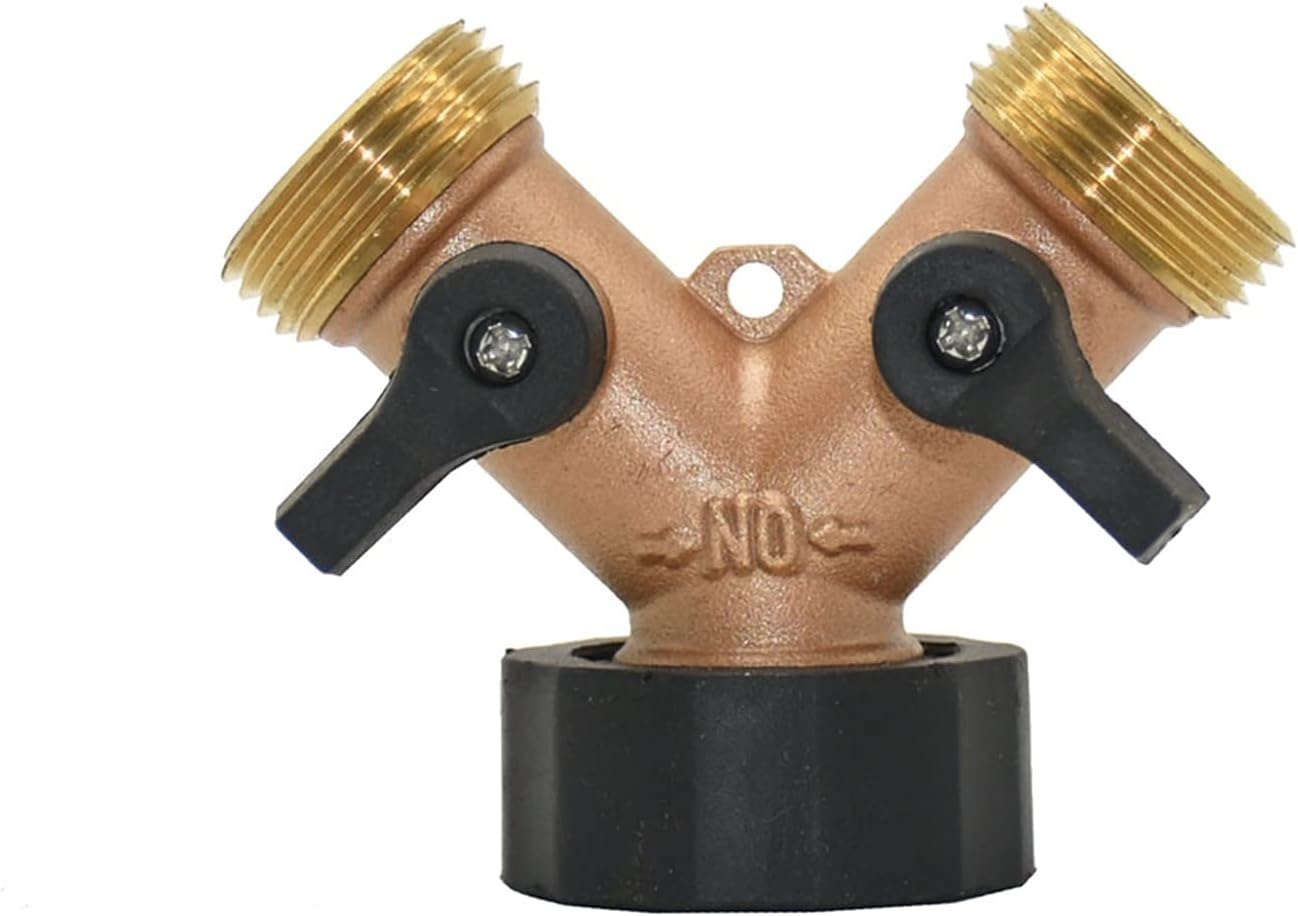 2-wege Y-verteiler, Doppel-waschmaschinen-wasserhahn, 3/4 Zoll Aus Robustem Messing, Schlauchanschluss Mit 2-wege-absperrhahn, Für Sanitär, Doppel-waschmaschinen-wasserhahn, Garten