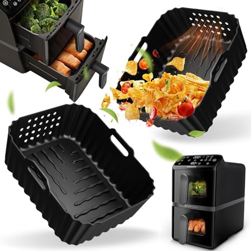 Heißluftfritteuse Zubehör, Airfryer Zubehör Für Philips Airfryer 4000 Series Stacked Dual Basket 10l, Silikonform Zubehör Für Philips Na460/na462 10l, Air Fryer Silikon Backform Einsatz