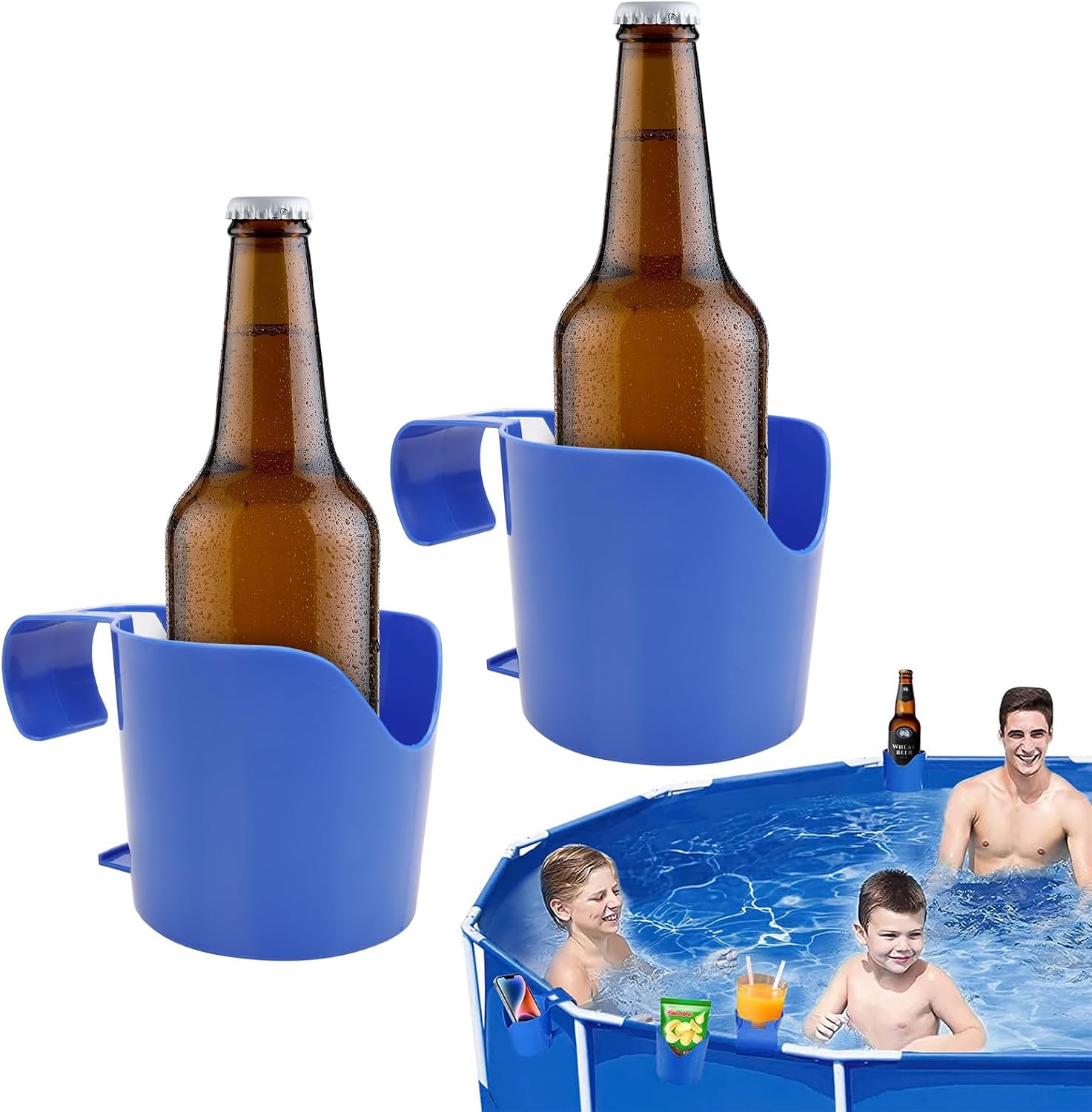 2 Stück Getränkehalter Pool, Poolrand Getränkehalter Aus Kunststoff Rutschfeste Für Schwimmbäder, Poolside Drink Hanging Cup Holder Kompatibel Mit 6cm Oder Weniger Rundstab